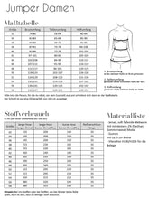 Papierschnittmuster Jumper Gr. 32 - 58 Damen - Fadenkäfer